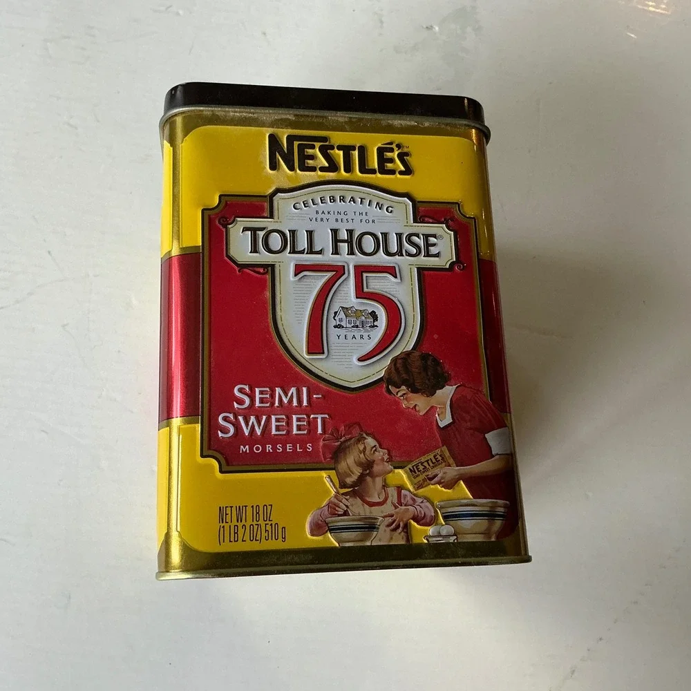 Nestle 75th Anniversary Tin Mrs Fields Cookie Book Sunset Cookies Cookbook Lot